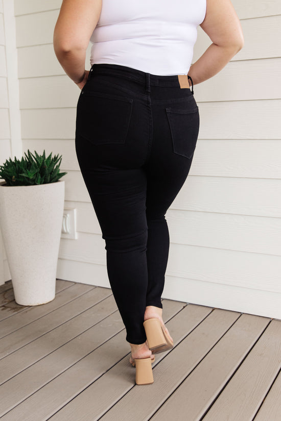 TUMMY CONTROL: Black Audrey High Rise Classic Skinny Jeans - Judy Blue