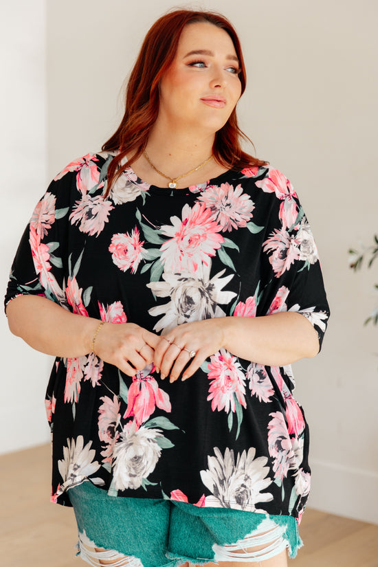 Essential Blouse in Black Floral - Dear Scarlett