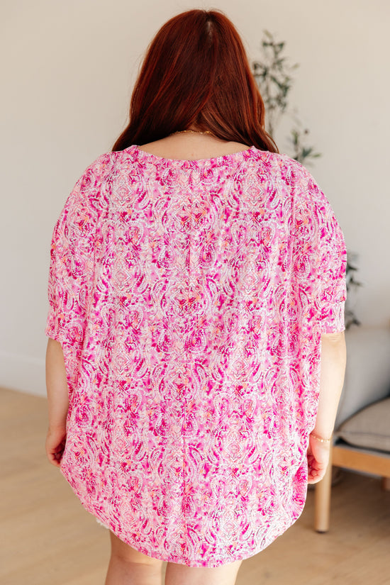 Essential Blouse in Fuchsia and White Paisley - Dear Scarlett