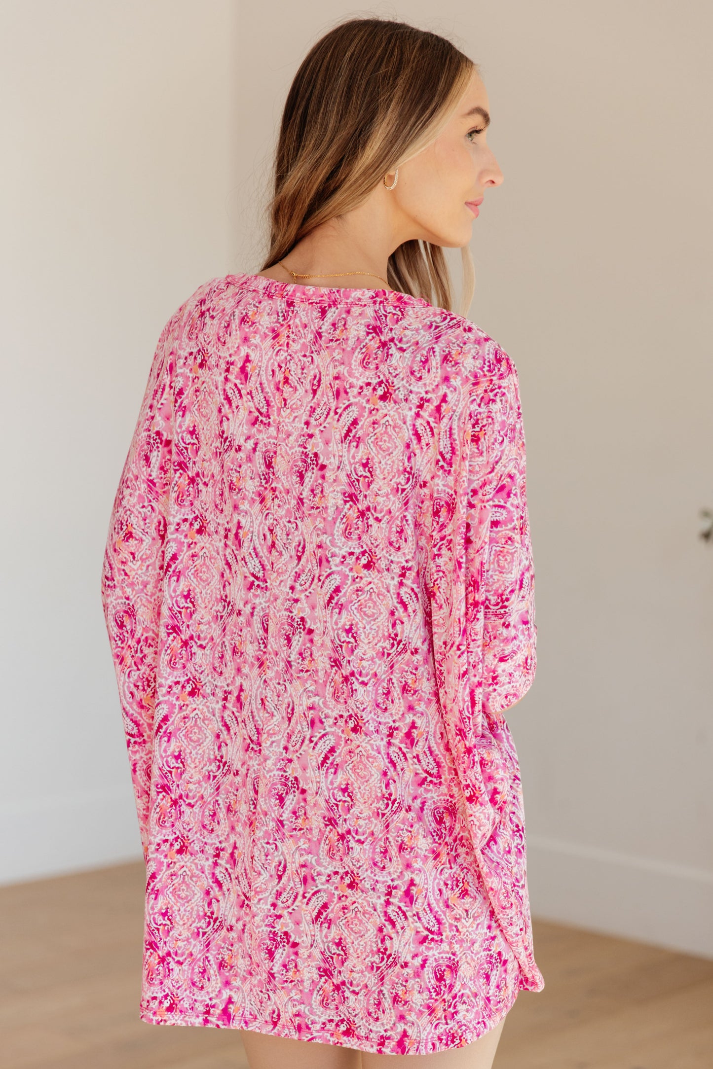 Essential Blouse in Fuchsia and White Paisley - Dear Scarlett