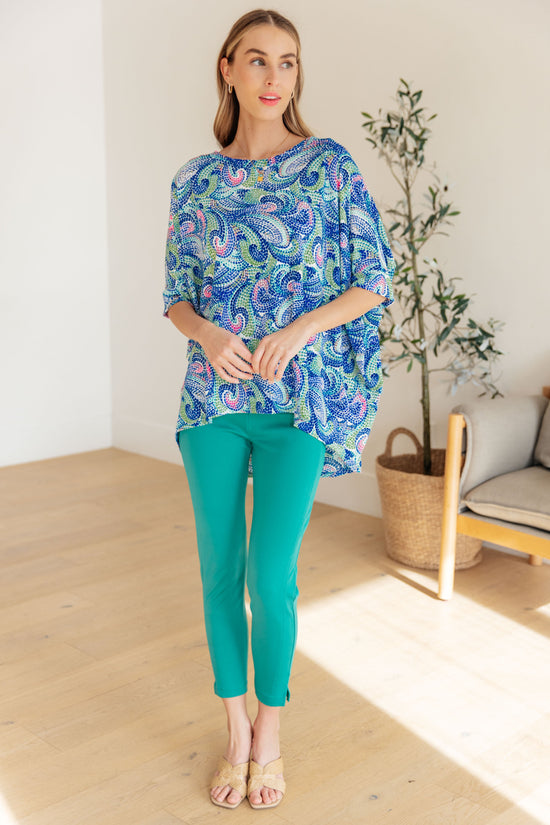 Essential Blouse in Painted Blue Mix - Dear Scarlett