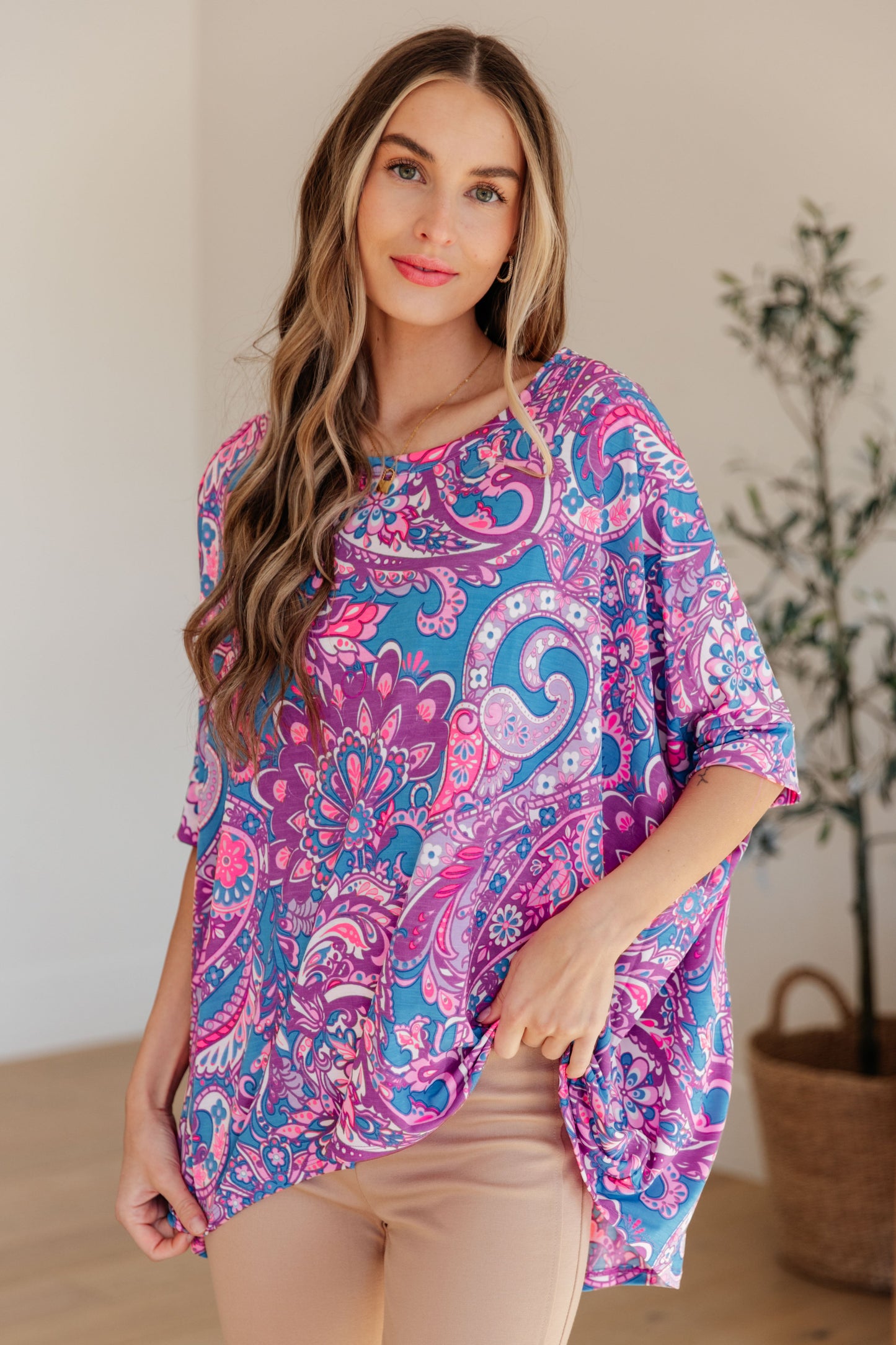 Essential Blouse in Purple Paisley - Dear Scarlett