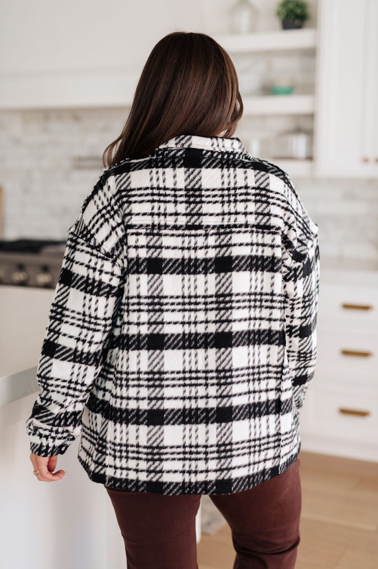 Kate Plaid Jacket in Black & White - JODIFL