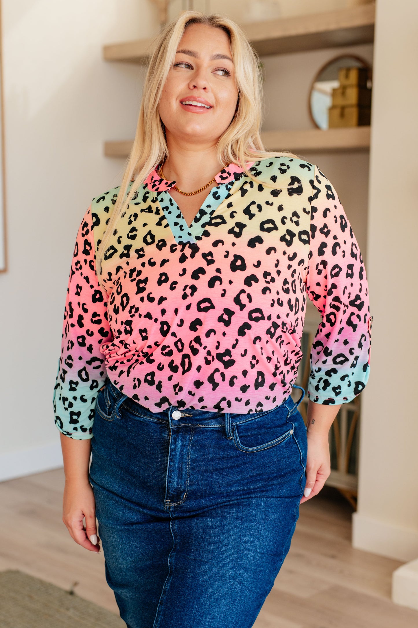 Lizzy Top in Rainbow Leopard - Dear Scarlett