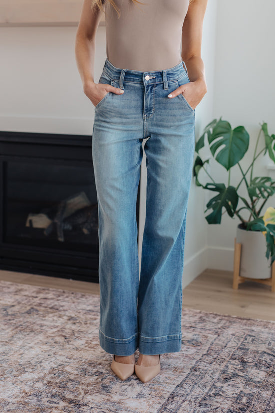 Mindy Mid Rise Wide Leg Jeans - Judy Blue