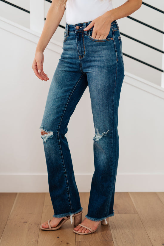 Morgan High Rise Distressed Straight Jeans - Judy Blue