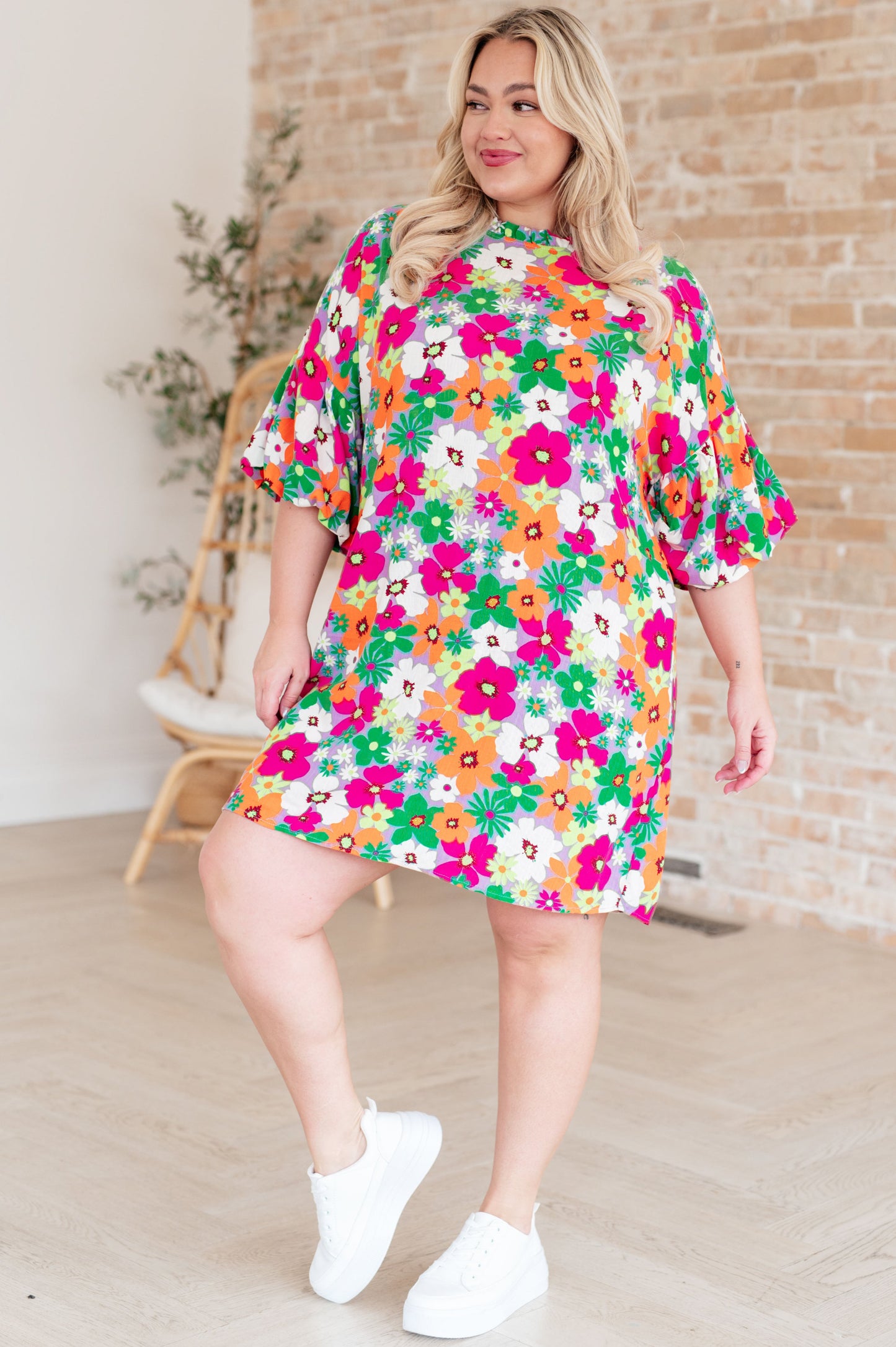 No Garden, No Problem Bubble Sleeve Dress - Polagram