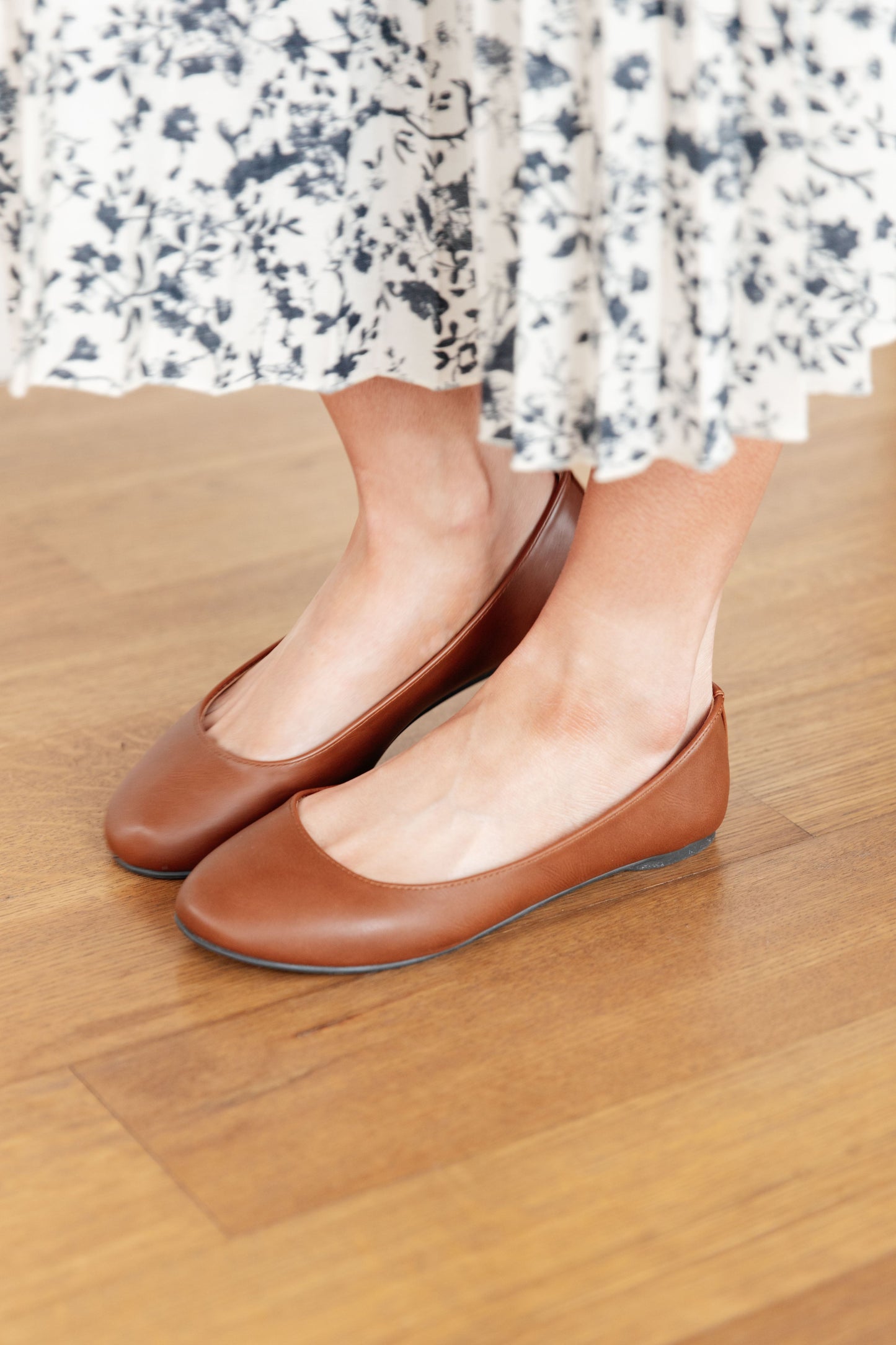 On Your Toes Ballet Flats in Camel - SODA