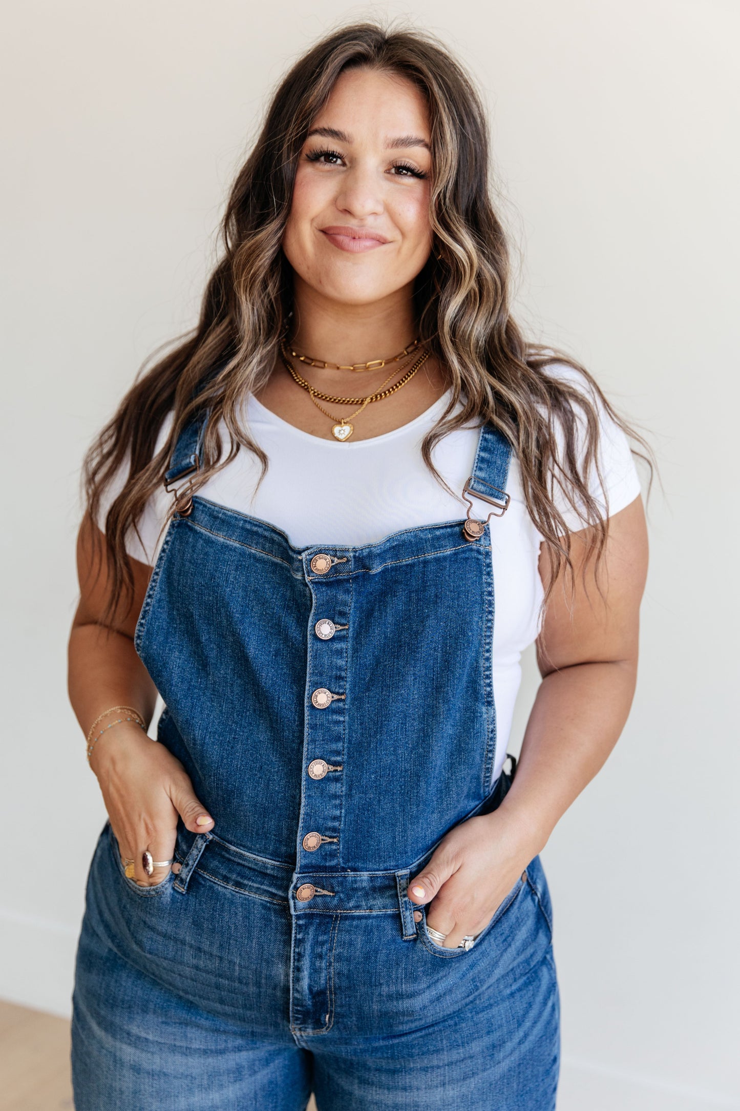 Priscilla High Rise Crop Wide Leg Denim Overalls - Judy Blue