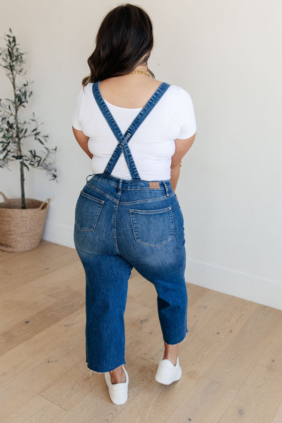 Priscilla High Rise Crop Wide Leg Denim Overalls - Judy Blue