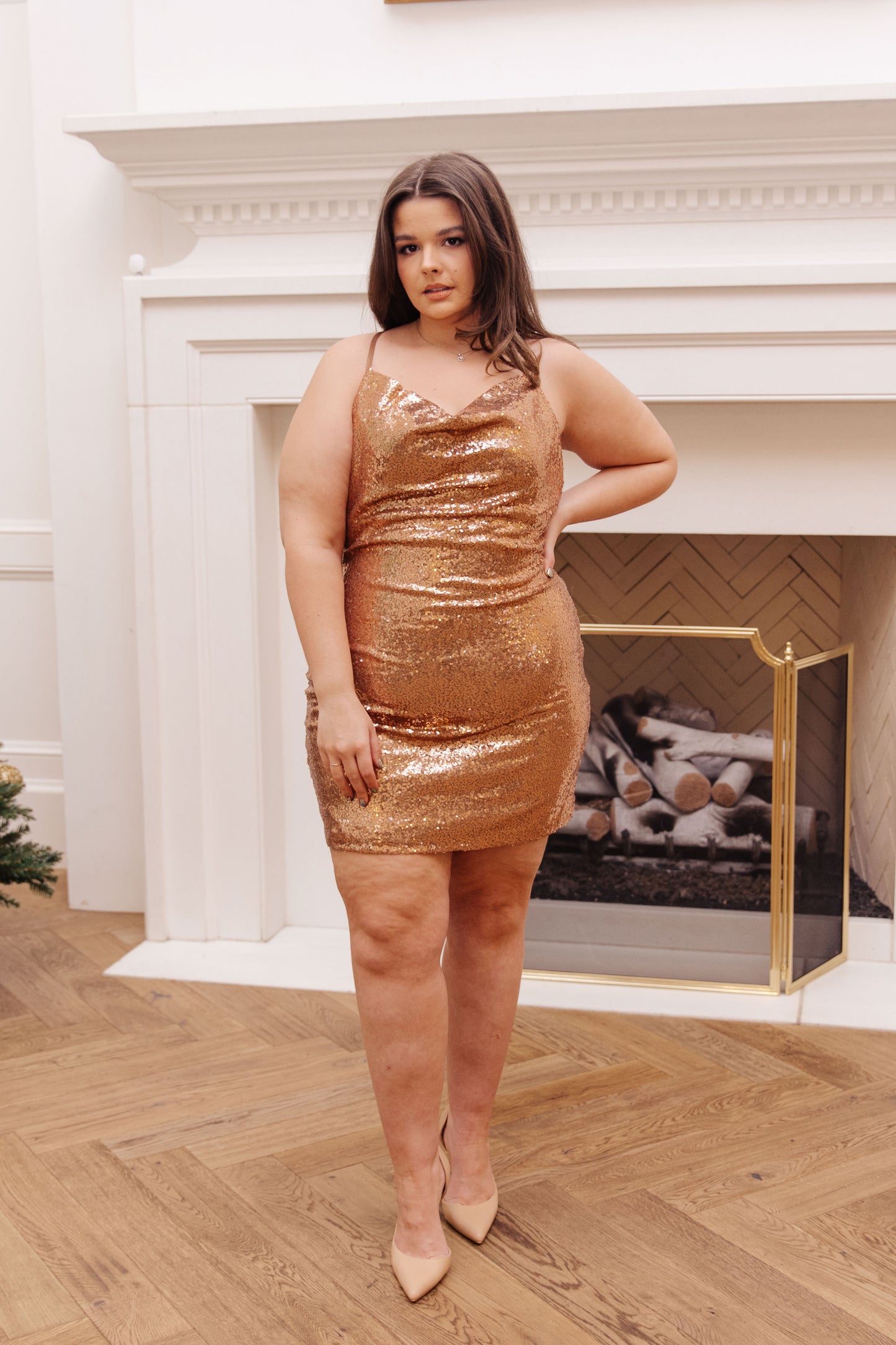 Shining in Sequins Dress in Gold - 143 Story