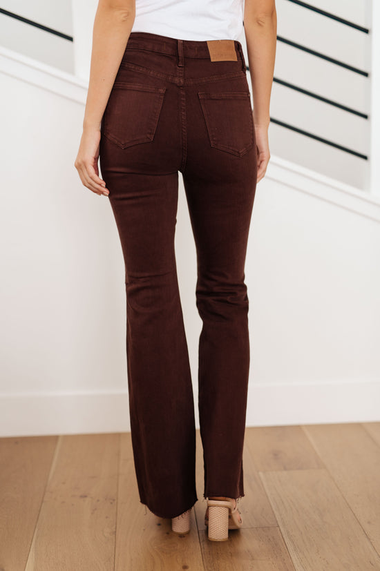 TUMMY CONTROL - Sienna High Rise Flare Jeans in Espresso - Judy Blue