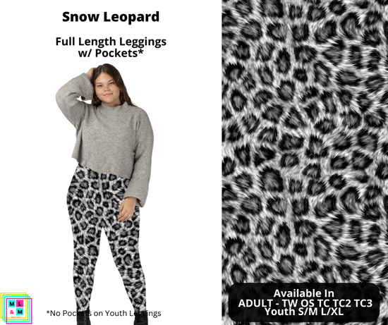 Snow Leopard Leggings w/Pockets