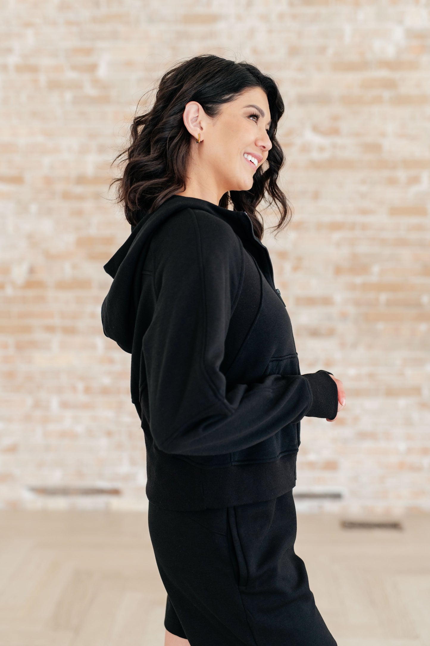 Sun or Shade Zip Up Jacket in Black - Rae Mode