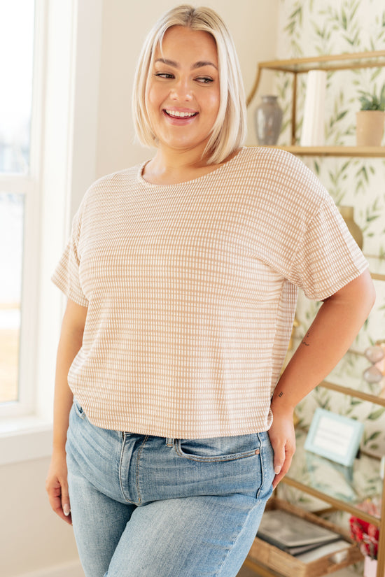 Textured Boxy Top in Taupe - PS Kate