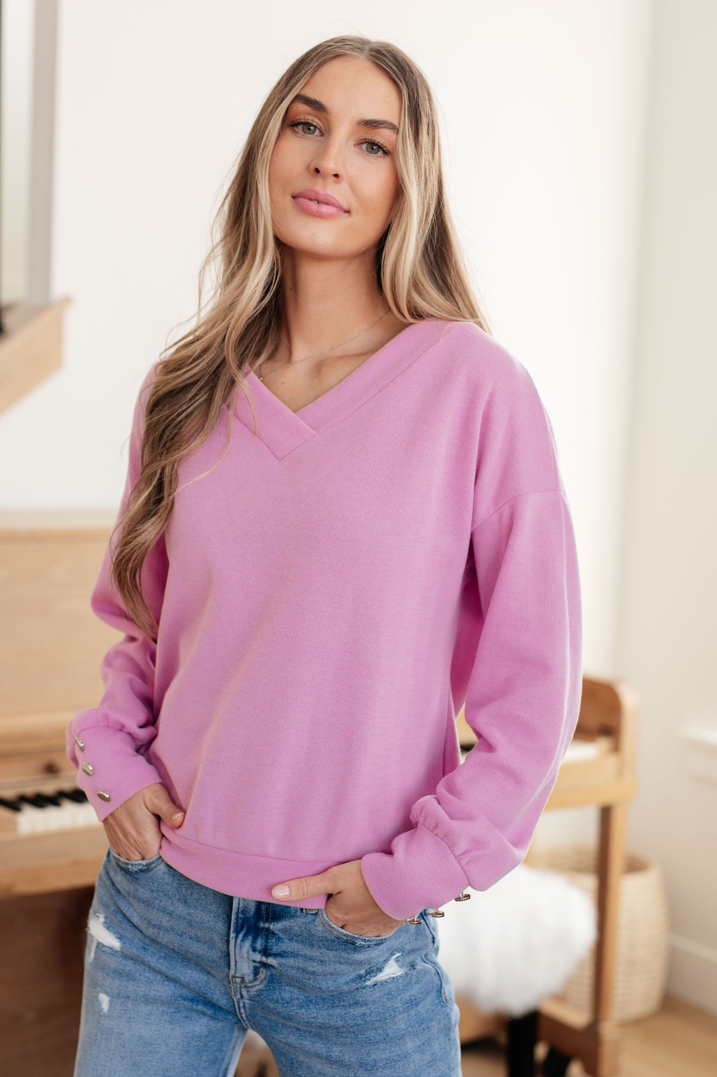 Totally Verified Long Sleeve V-Neck Top - One Eleven North