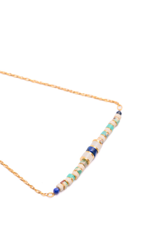 Sweet Stacks Lapis Lazuli Beaded Necklace