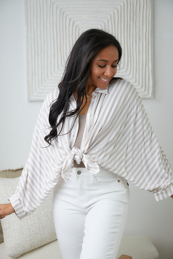 High Standards Striped Button Down - Jodifl