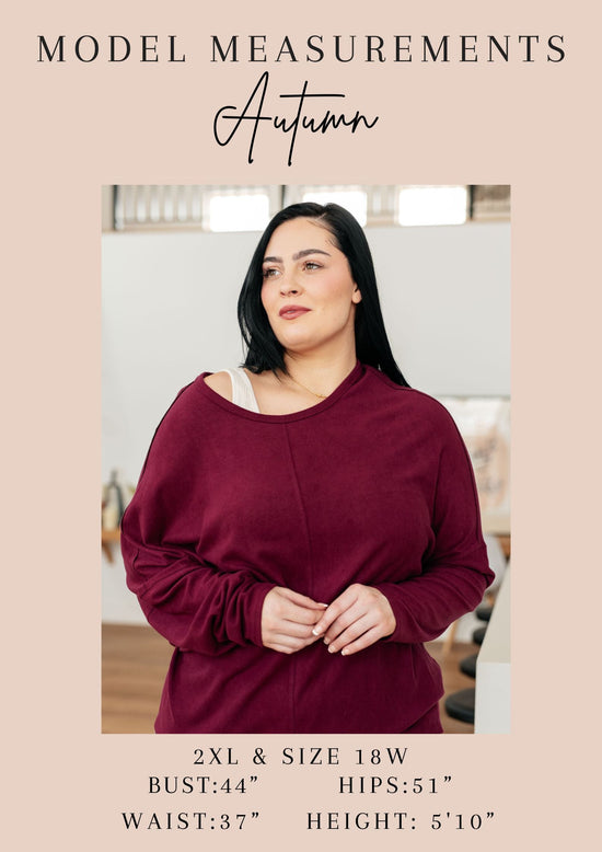 Drive Downtown Dolman Sleeve Top in Wine - Very J