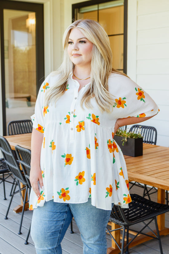 Blissed Out Button Up Babydoll Tunic - Jodfil