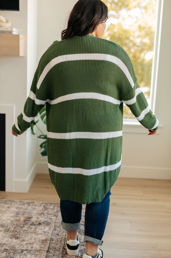 Brighter is Better Striped Cardigan in Green - Haptics