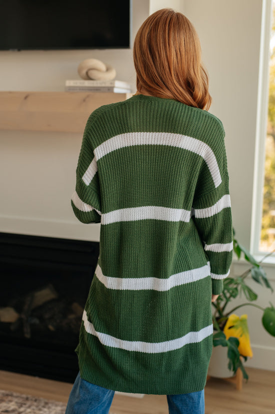 Brighter is Better Striped Cardigan in Green - Haptics