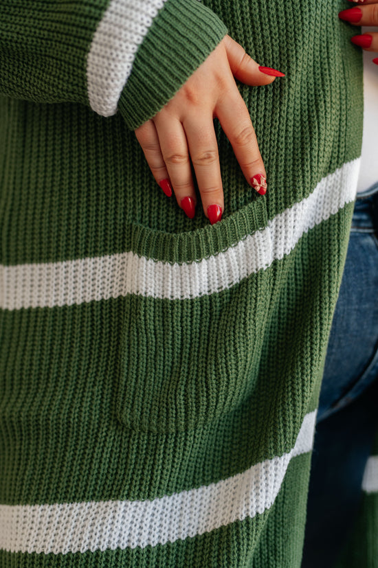 Brighter is Better Striped Cardigan in Green - Haptics