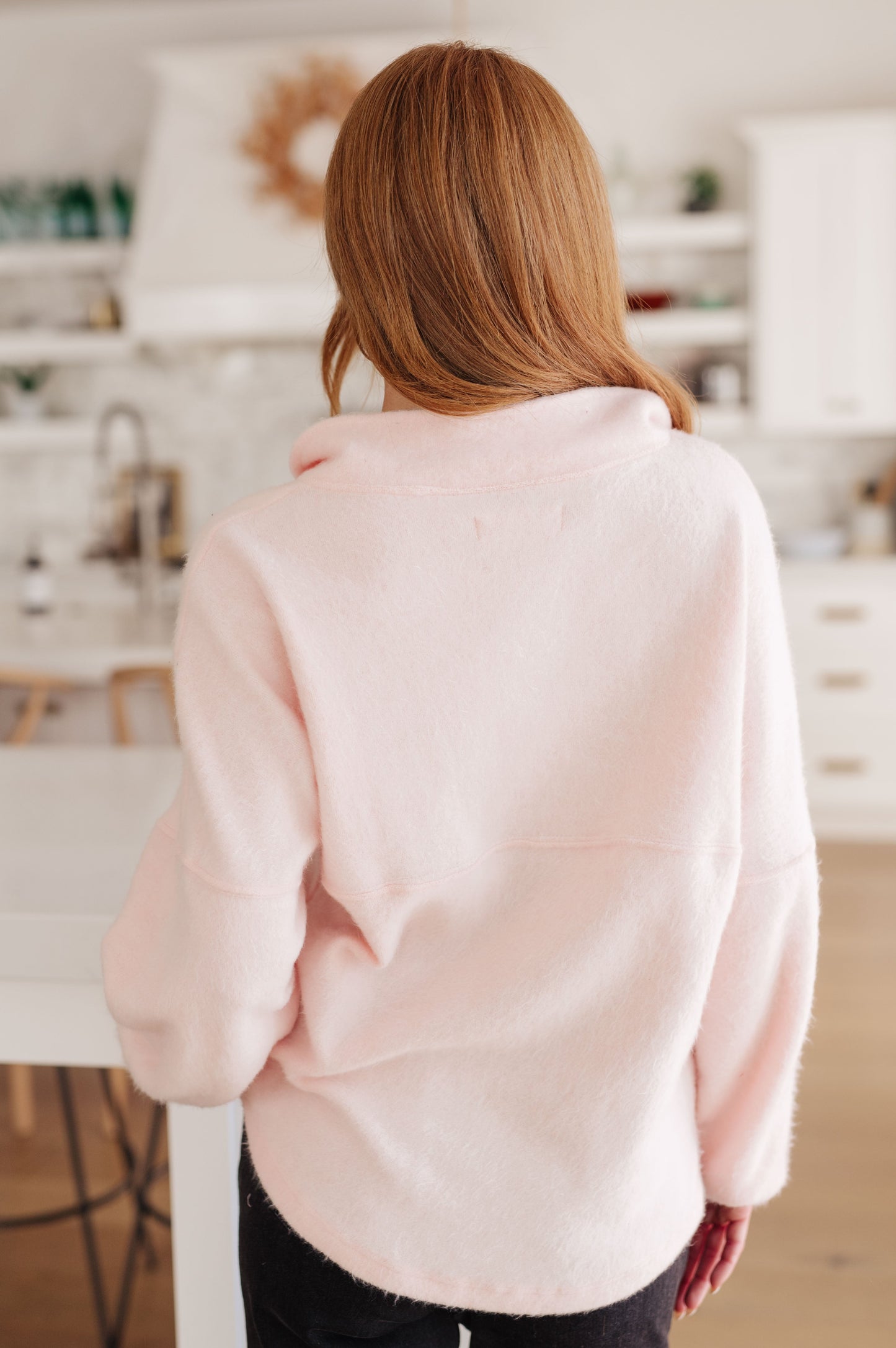 Cozy Moment 1/2 Zip Pullover in Blush - Haptics