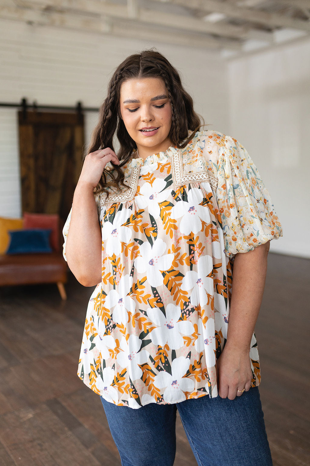 Daydreamer Mixed Floral Top - Jodifl