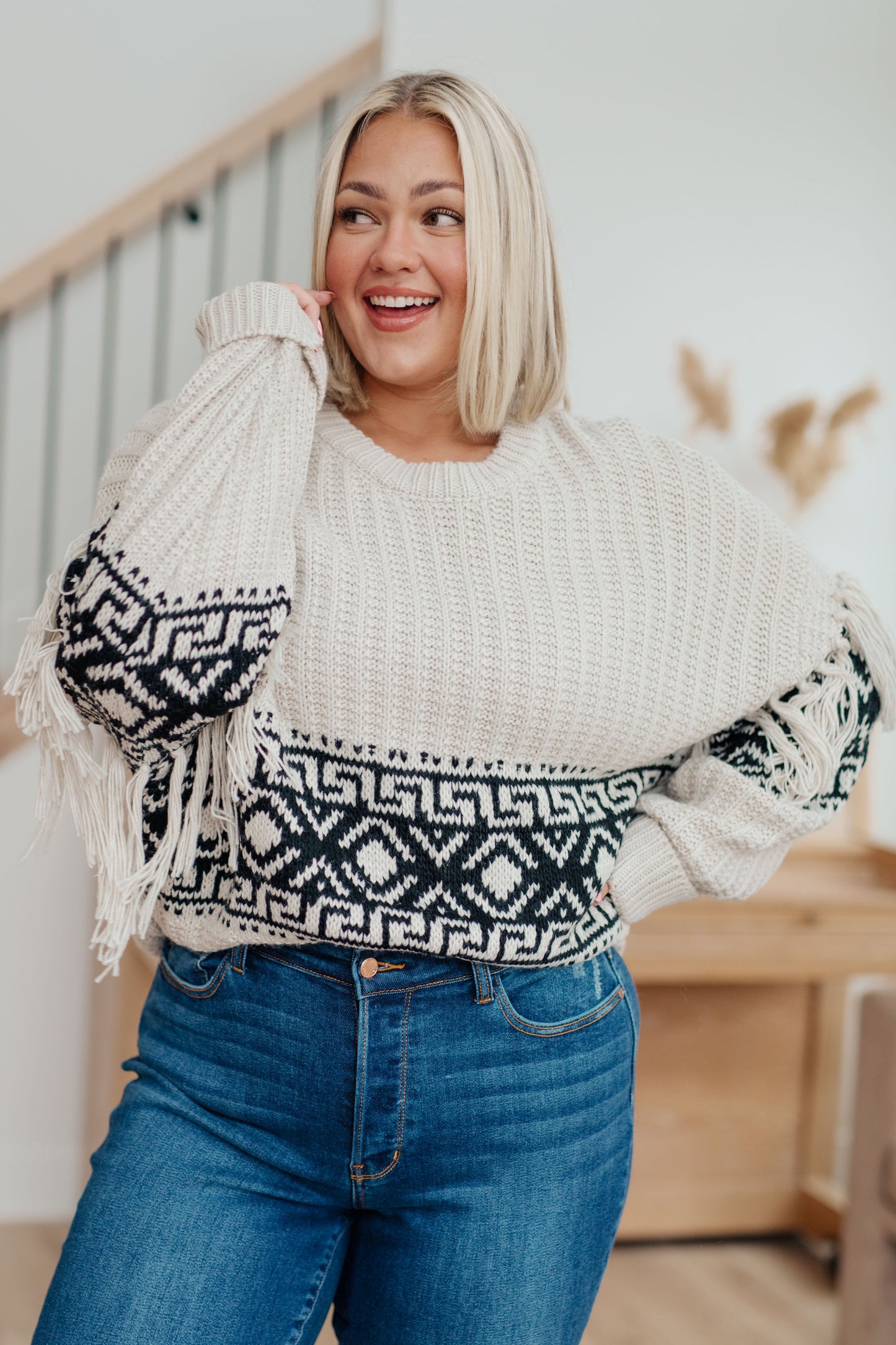 Don't Waver Fringe Detail Sweater - Haptics