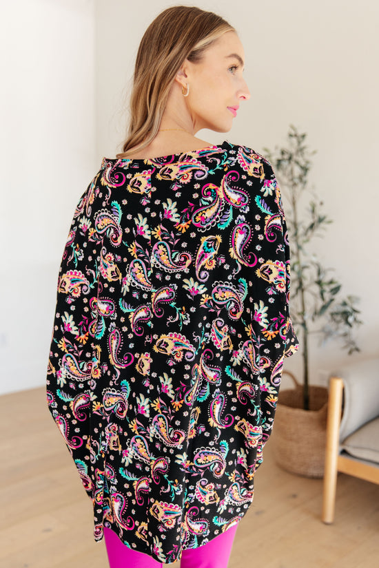 Essential Blouse in Black and Pink Paisley - Dear Scarlett