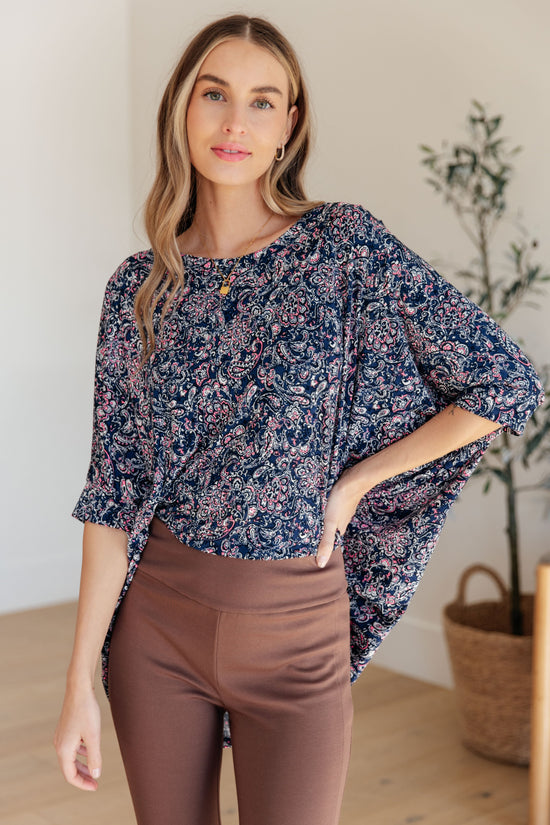 Essential Blouse in Navy Paisley - Dear Scarlett