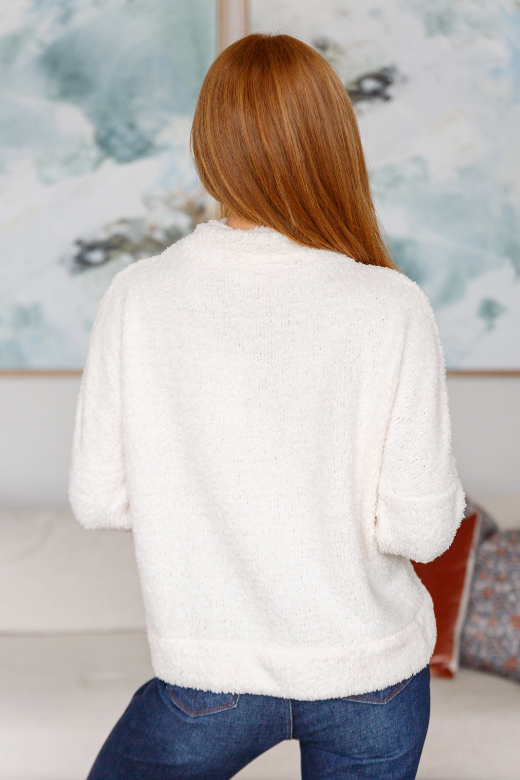 Expecting Snow Mock Neck Boucle Sweater - Very J