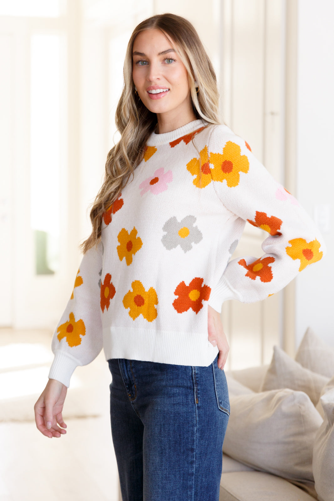 Falling Flowers Floral Sweater - One Eleven North