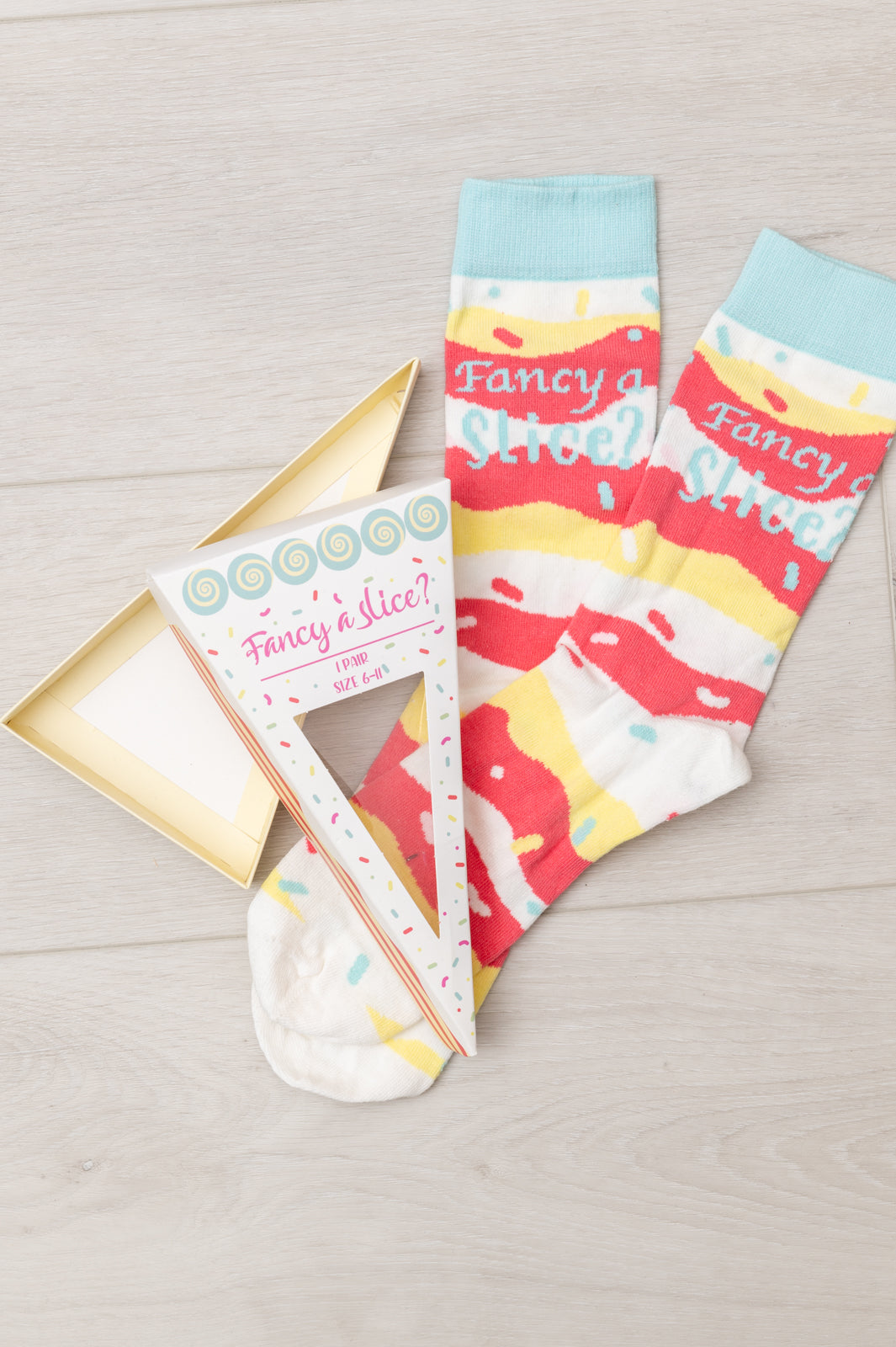 Fancy A Slice? Cake Pair of Socks in Gift Box