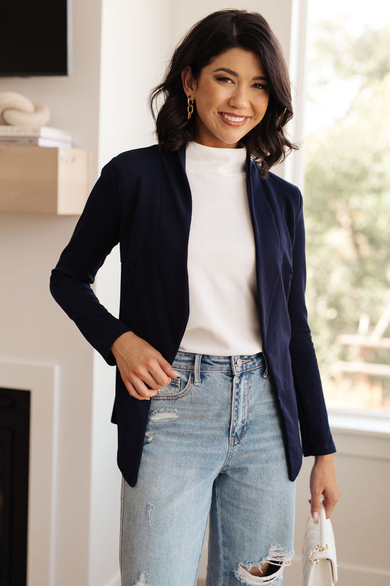 Fitted Blazer in Navy - Ninexis