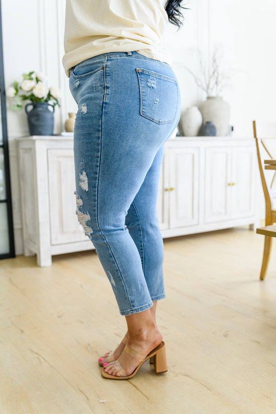 Florence High Waist Destroyed Boyfriend Jeans - Judy Blue