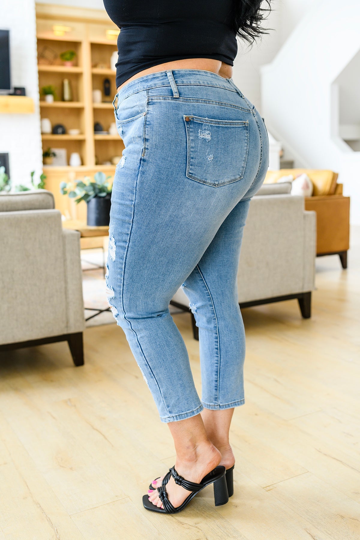 Florence High Waist Destroyed Boyfriend Jeans - Judy Blue