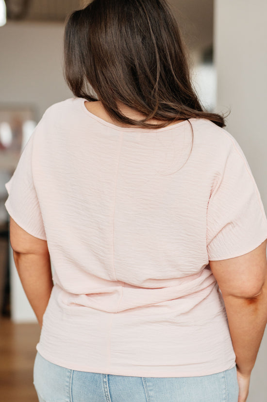 Frequently Asked Questions V-Neck Top in Blush - One Eleven North