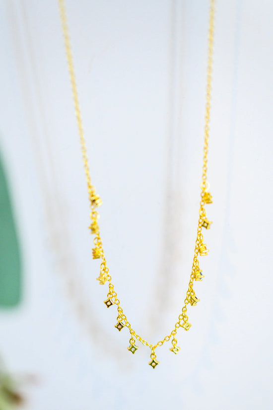 Semi-Precious Pendant Necklace - 18K Gold