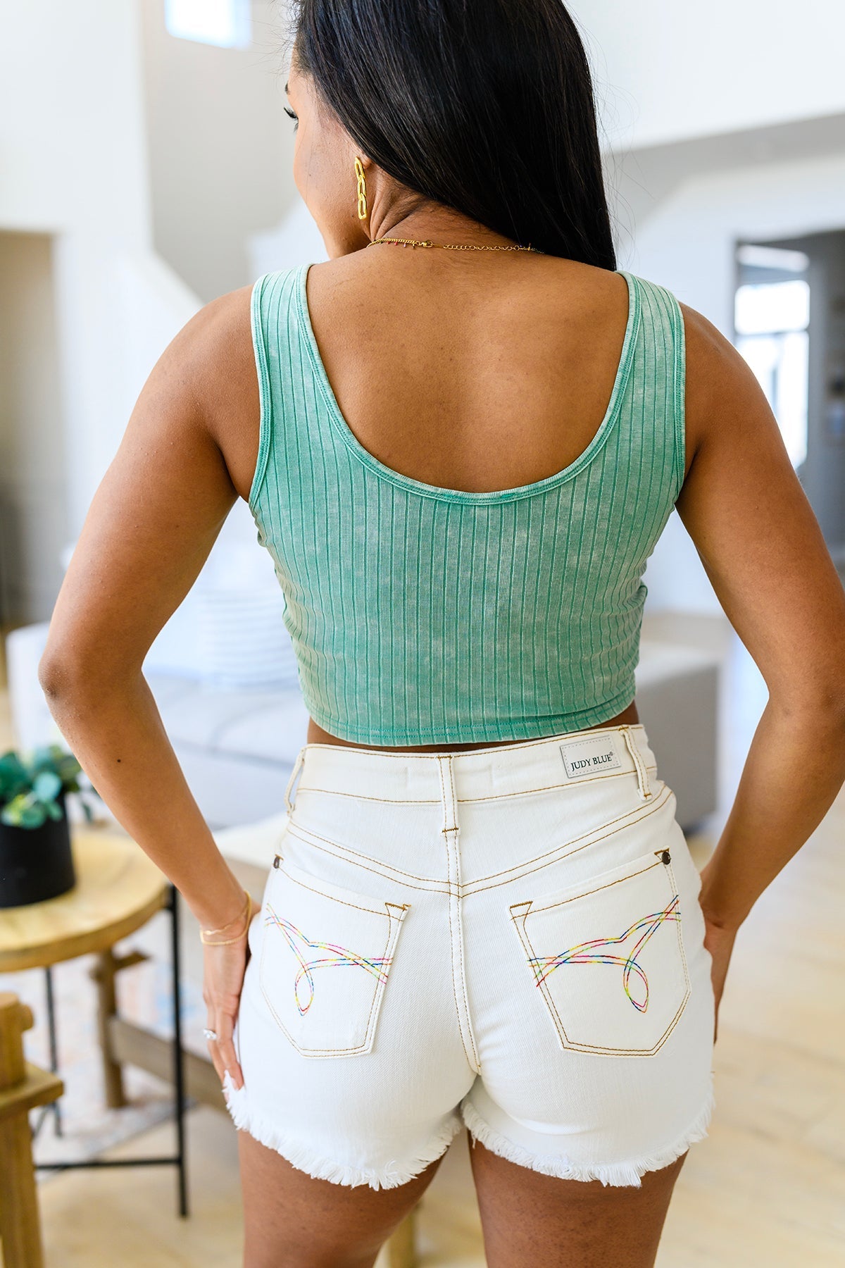 Get On My Level Cropped Cami in Mint - White Birch