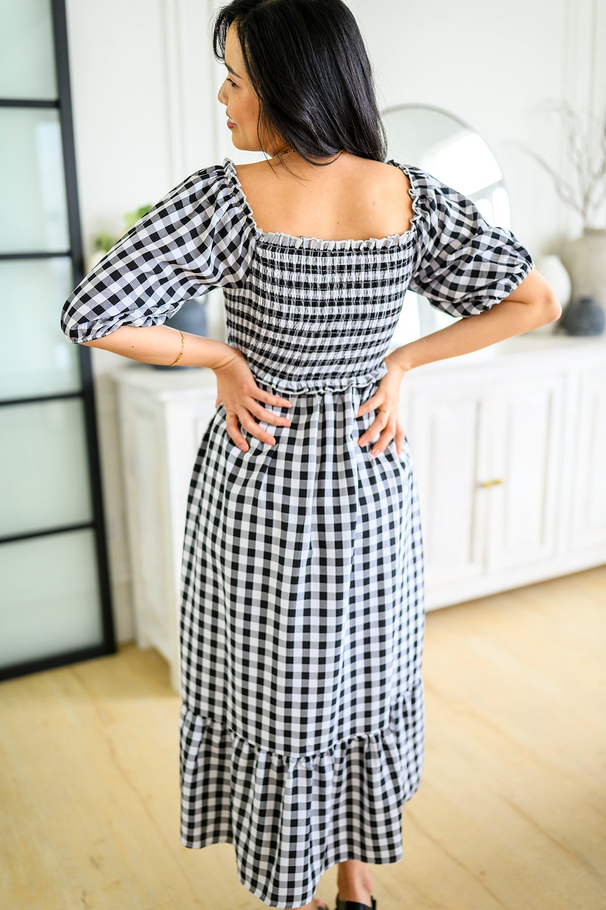 Greenville Gingham Midi Dress - Andree by Unit