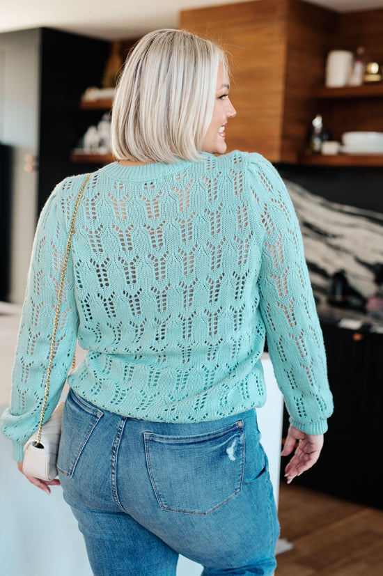 Hole In One Sheer Pointelle Knit Sweater - One Eleven North