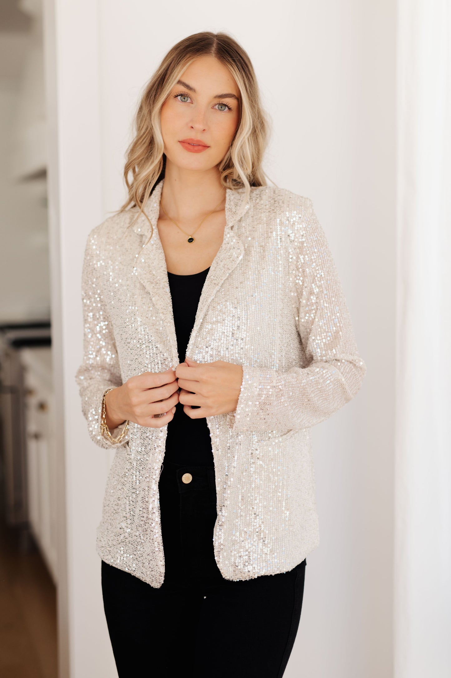 I Know You're Busy Sequin Blazer - Haptics