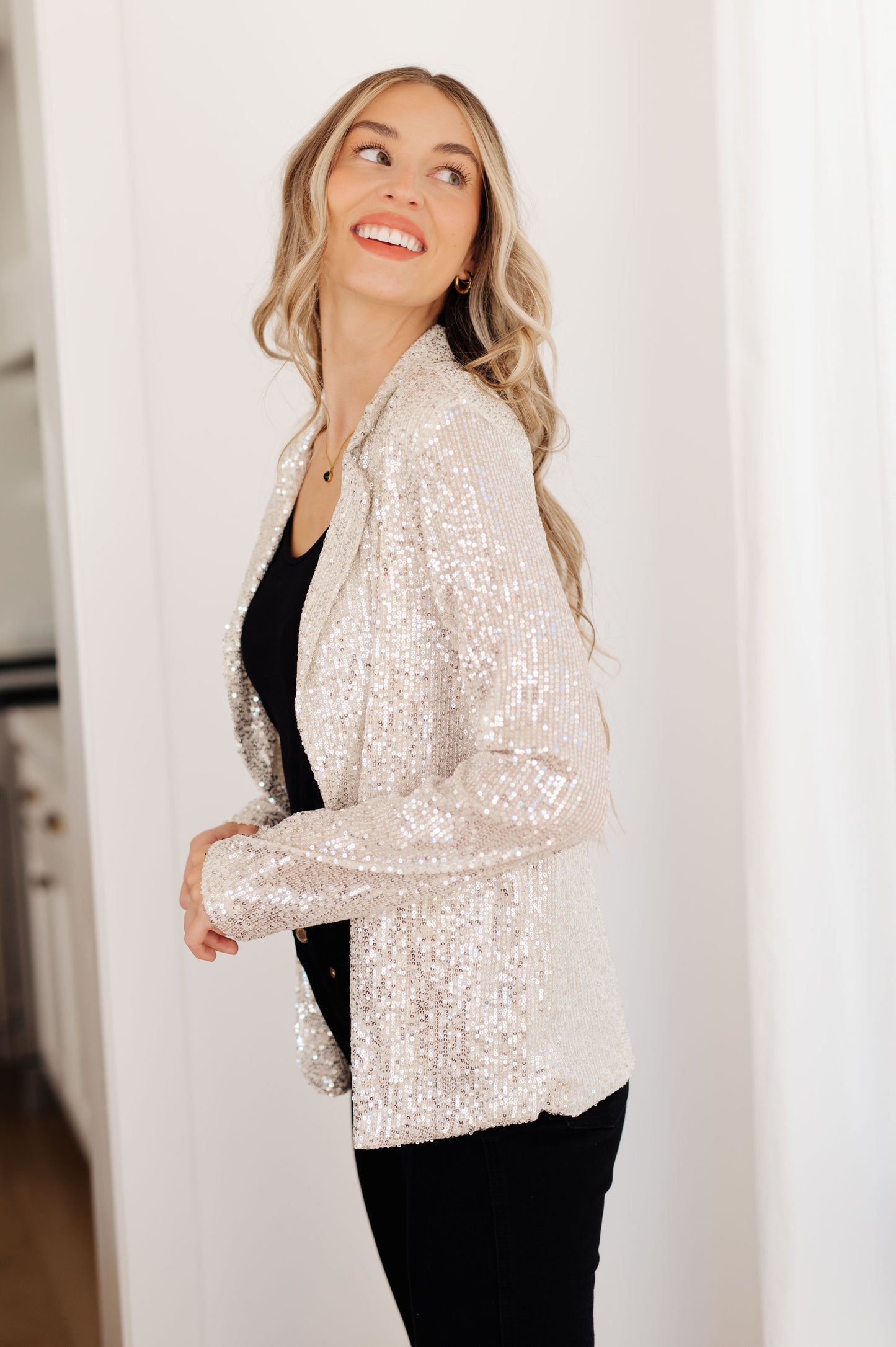 I Know You're Busy Sequin Blazer - Haptics