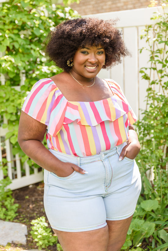 Here Comes The Sun - Striped Top