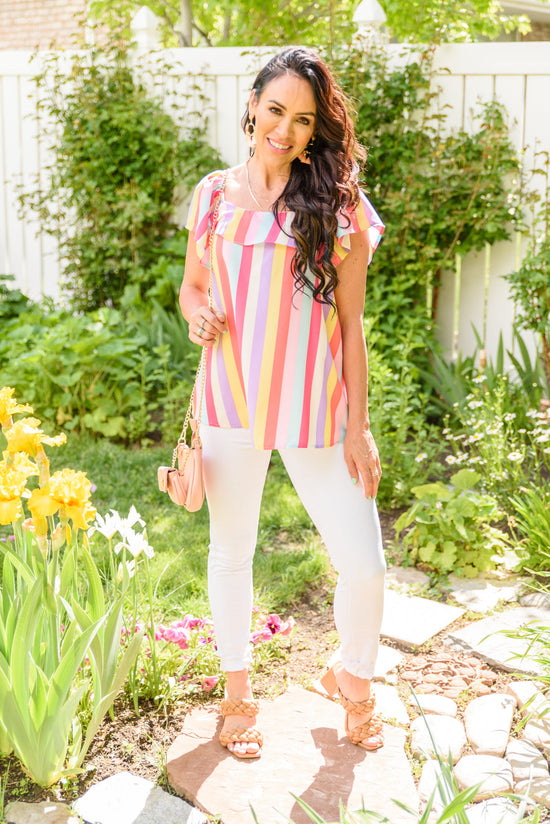 Here Comes The Sun - Striped Top