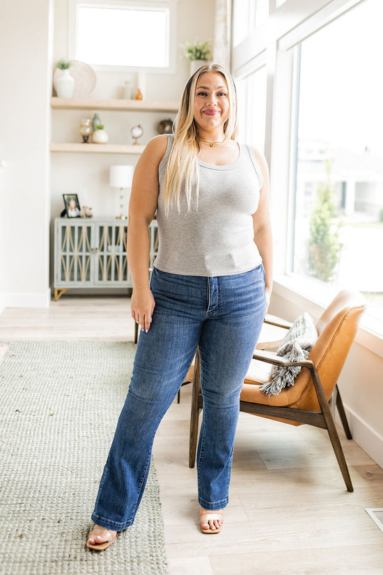 Just One More Ribbed Tank in Heather Grey - Yelete