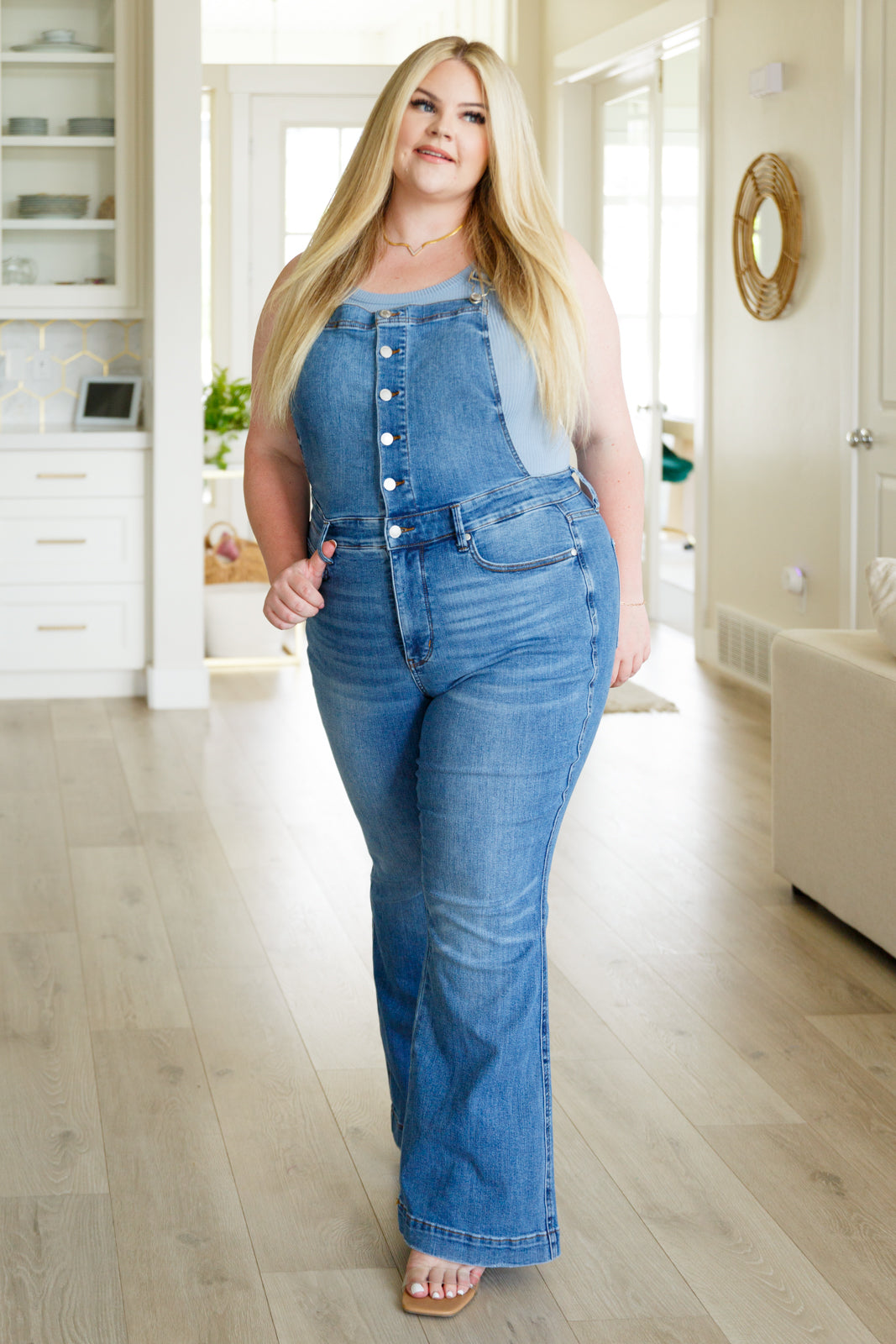 Just One More Ribbed Tank in Light Blue - Yelete