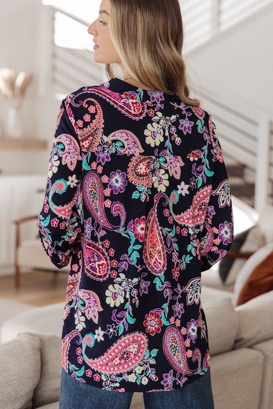 Little Lovely Blouse in Navy Paisley - Dear Scarlett